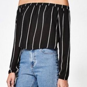Kendall and Kylie black off the shoulder top